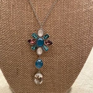 Sparkling Petals Pendant, Rhodium Plated